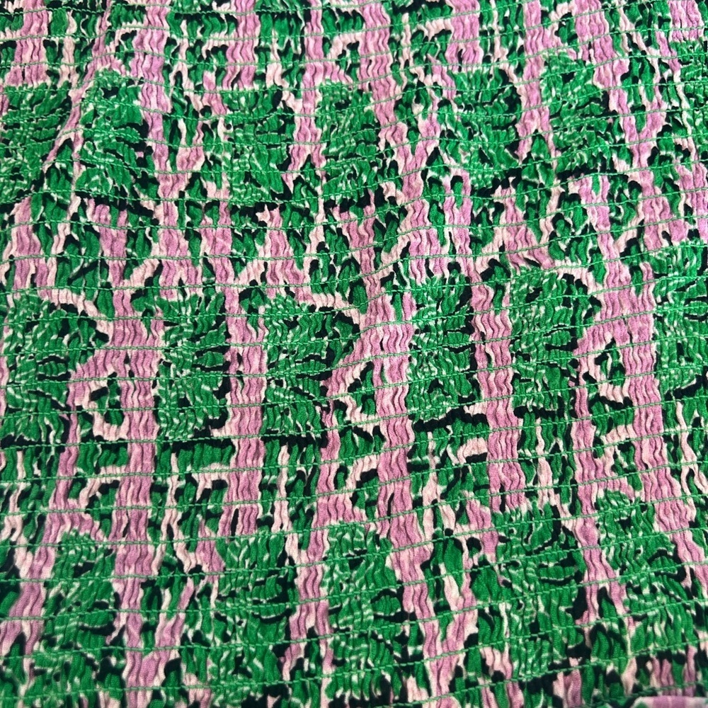 MELLODAY - WOMEN’S SLEEVELESS MAXI DRESS GREEN AND PINK SIZE L TROPICAL - Picture 10 of 10